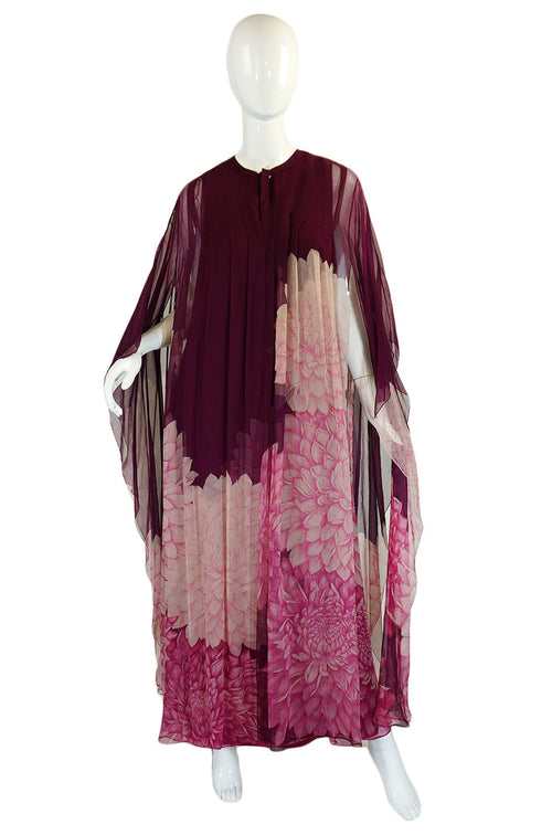1970s Silk Chiffon Hanae Mori Caftan