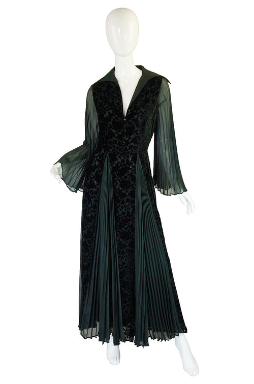 1970s Cut Velvet Thea Porter Gown