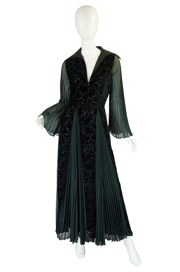 1970s Cut Velvet Thea Porter Gown