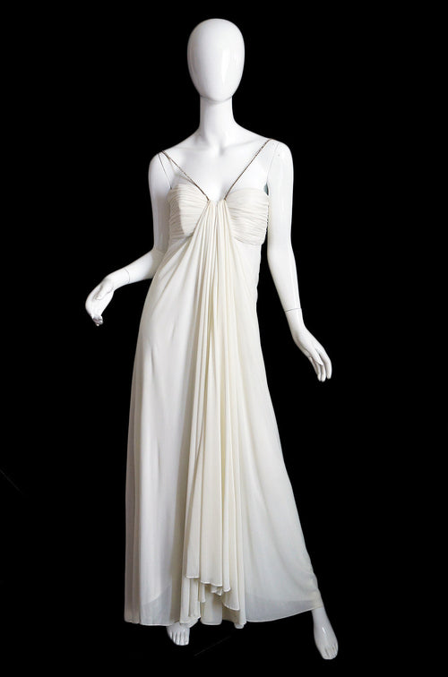 1970s Silk Goddess Victor Costa Gown