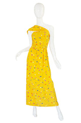 1970s Oscar De La Renta Silk Maxi Dress