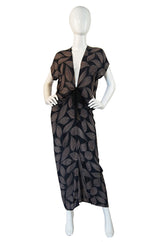 1980s Chiffon Wayne Clark Plunge Dress