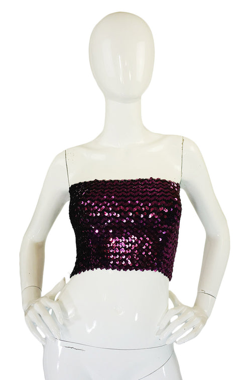 1970s Perfect Purple Sequin Top