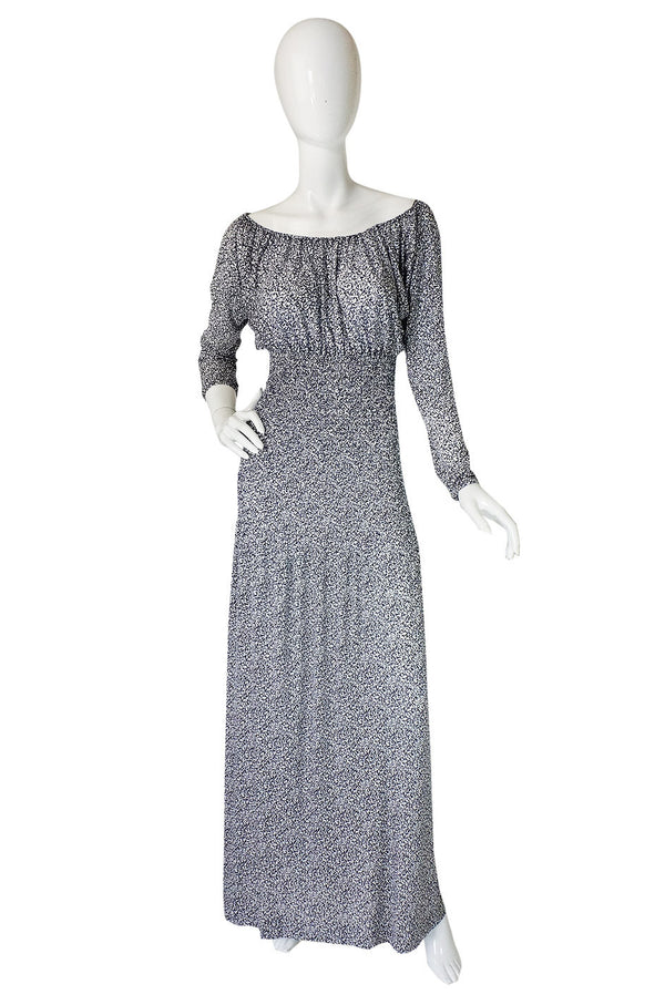 1970s Yves Saint Laurent Silk Maxi Dress