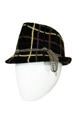 1970s YSL Fedora with Chain Detail