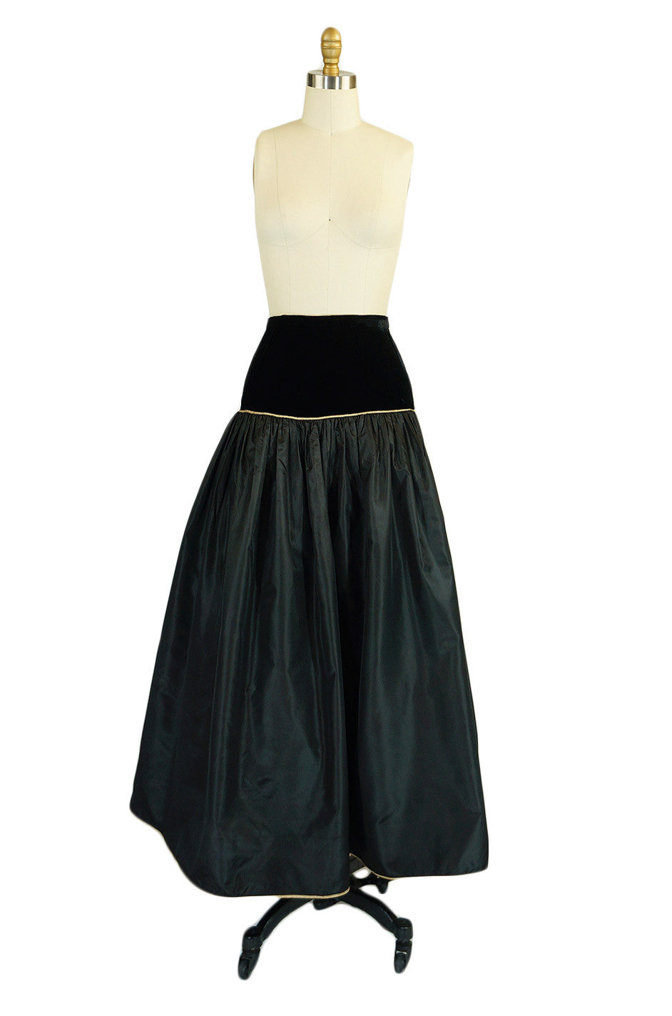 CHANEL Taffeta Maxi Skirt Black