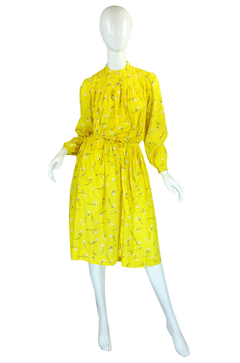 1970s Yellow Cotton Hanae Mori Dress