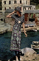 1971 Rare Lanvin Multi Color Maxi Dress