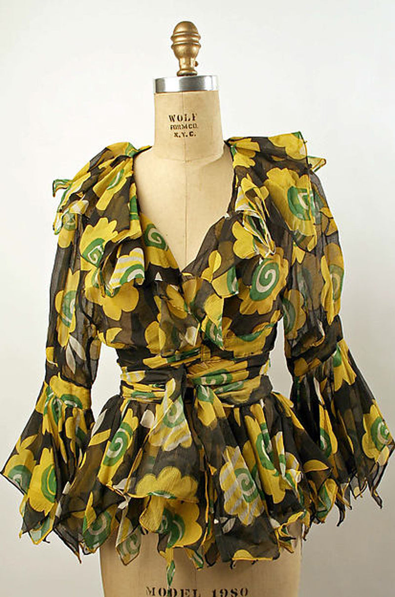 Museum Held 1969 Ossie Clark Top w Celia Birtwell Candy Flower Print