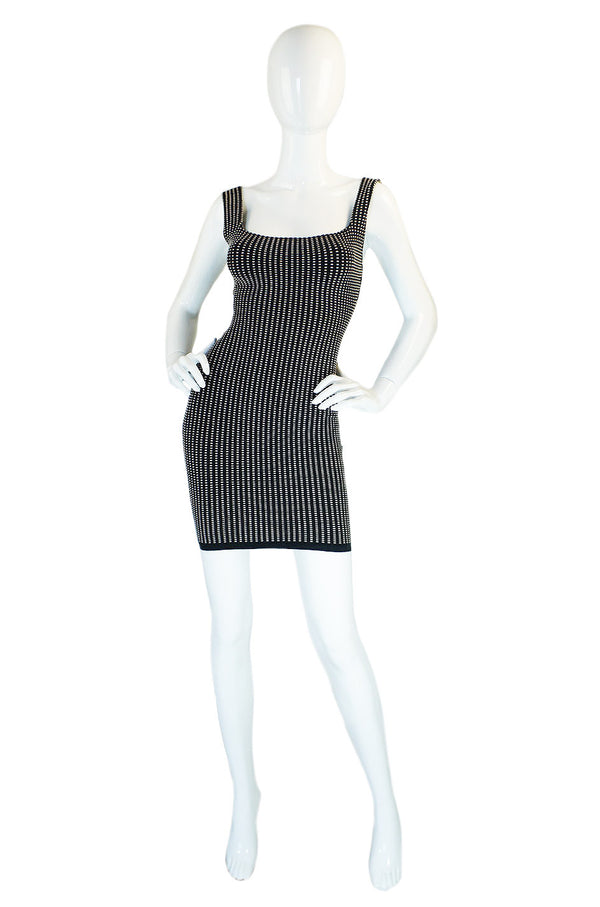 1980s Alaia Black & White Tank Dress