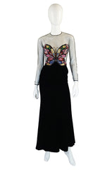 1970s Oscar De la Renta Butterfly Gown