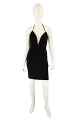 1980s Plunged Vicky Tiel Mini Dress