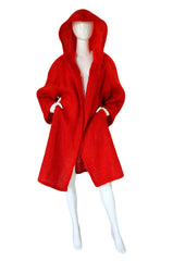 Rare 1970s Red Mohair J. Tiktiner Coat