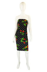 Runway 1980s Strapless Patrick Kelly Floral Dress