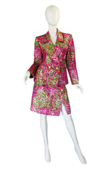 F/W 1989 Yves Saint Laurent Pink Silk Brocade Suit