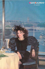 Fall 1982 Yves Saint Laurent Dramatic Sleeve Silk Taffeta & Velvet Jacket