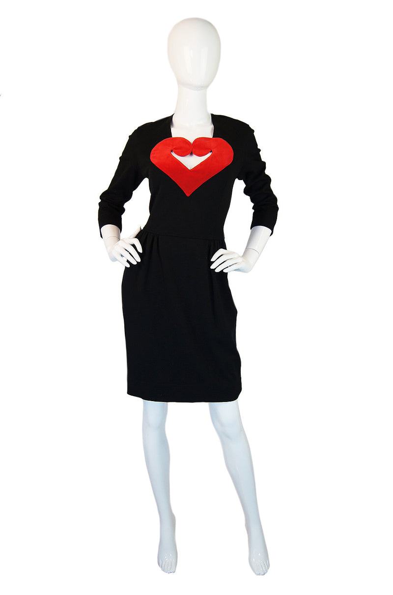 1990s Moschino Velvet Heart Dress