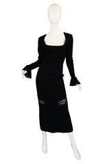 1990s Alaia Lace Panel Inset Dress