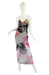 1990s Beaded Silk Ungaro Maxi Dress