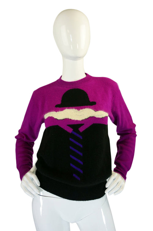 1990s Iconic Krizia Top Hat Sweater