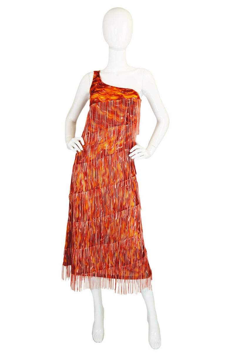 1990s Missoni One Shoulder Fringe Dress – Shrimpton Couture 1990s Missoni One Shoulder Fringe Dress – Shrimpton Couture