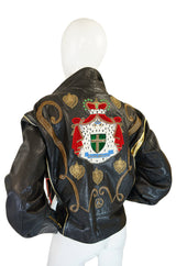 1980s Moschino Leather Crest Jacket