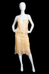 1990s Pale Peach Lace & Knit Valentino