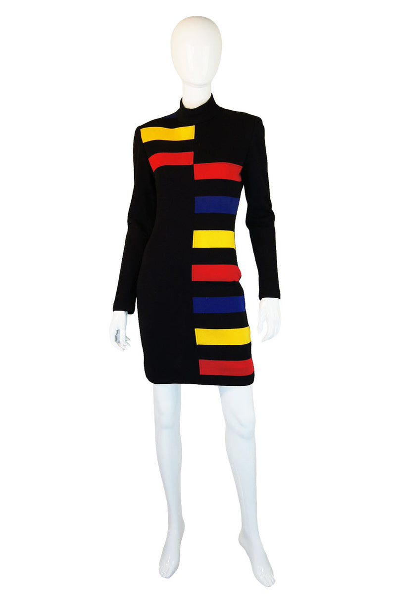 A/W 1989 Patrick Kelly Color Block Dress