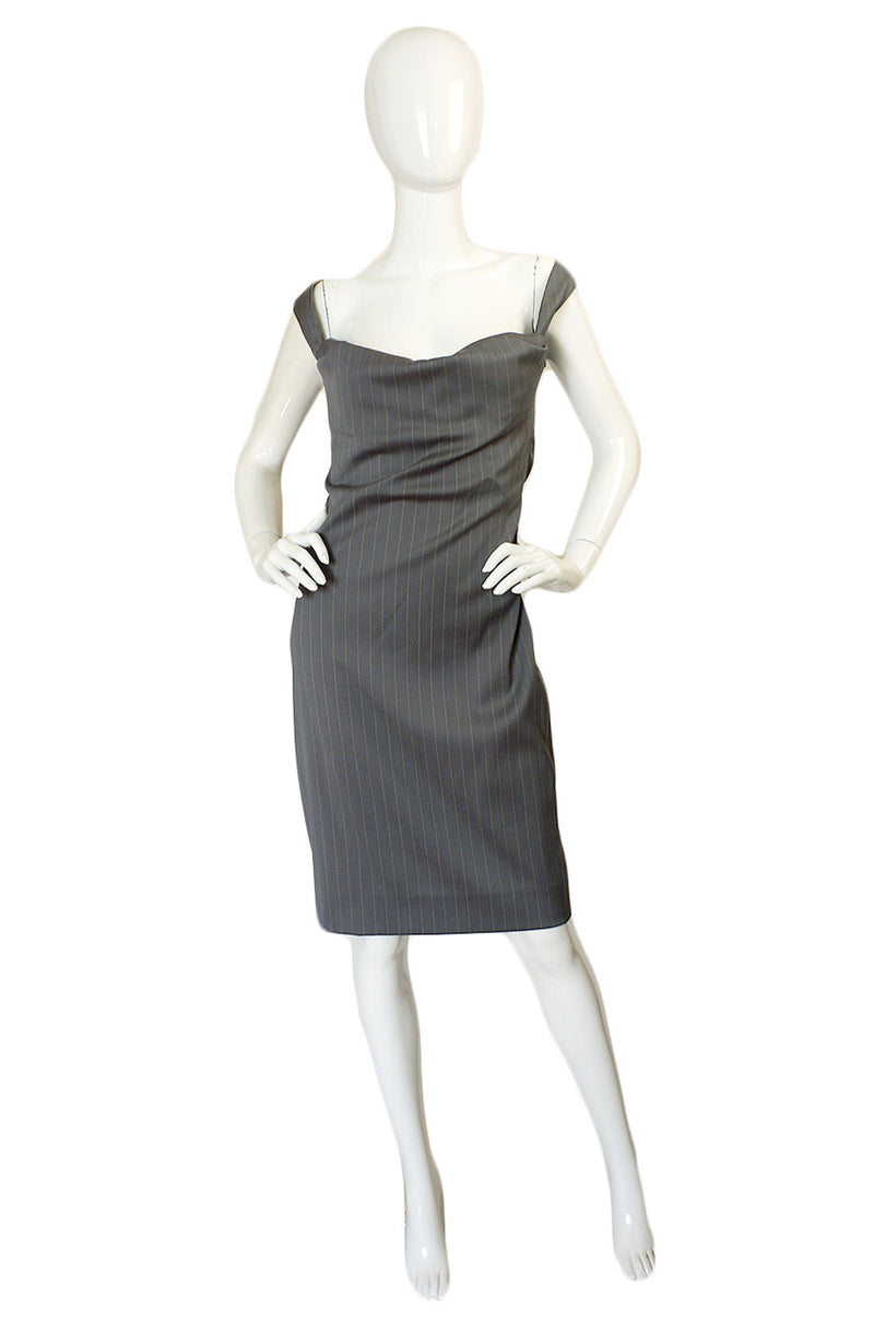 1990s Vivienne Westwood Pinstripe Dress Shrimpton Couture 1990s Vivienne Westwood Pinstripe Dress Shrimpton Couture