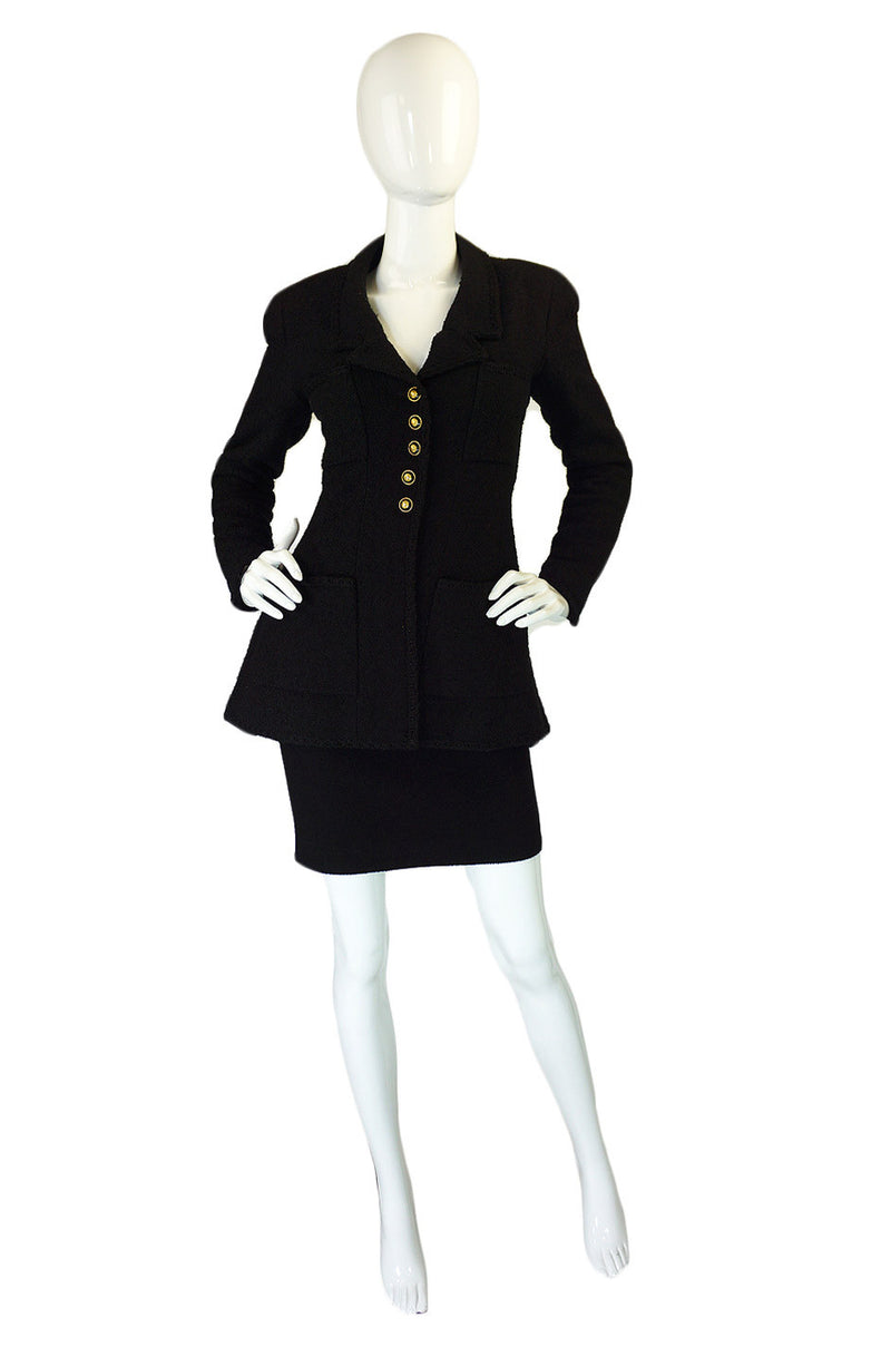 1993 Chanel Black Boucle Jacket & Skirt – Shrimpton Couture