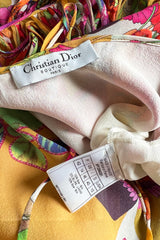 Gorgeous Spring 2005 Christian Dior by John Galliano Silk Print Dress w Flowered Edge Scarf