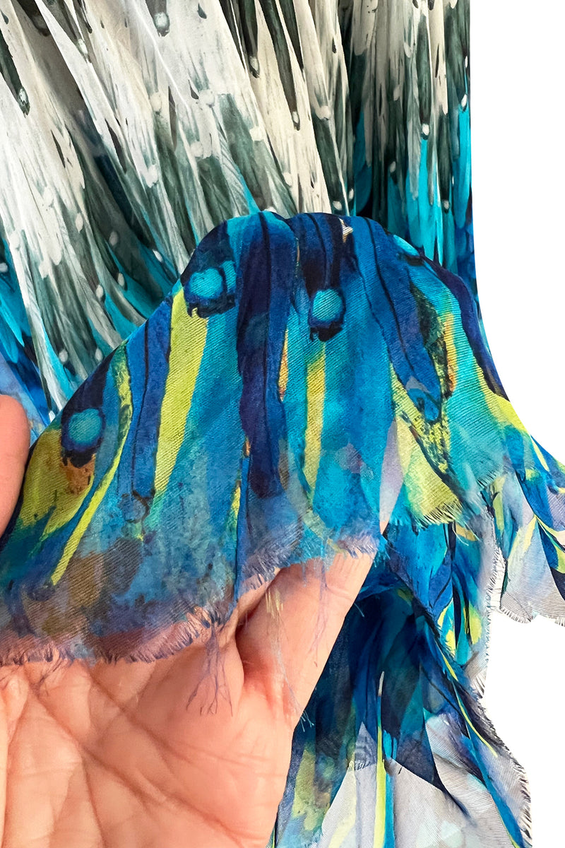 Stunning Spring 2003 Alexander McQueen 'Irere' Collection Silk Chiffon Runway Dress