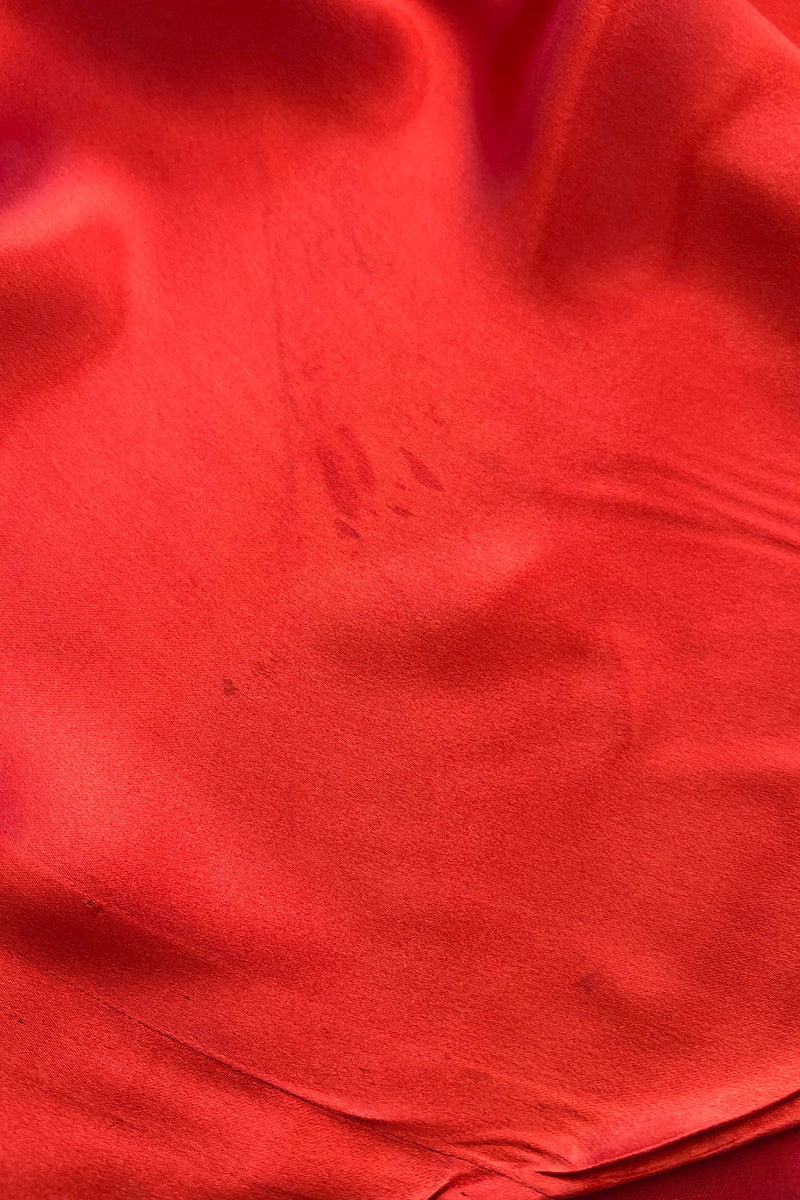 Gorgeous 1930s Coral Red Bias Cut Dress w Back Cut Outs & Matching Beaded Jacket