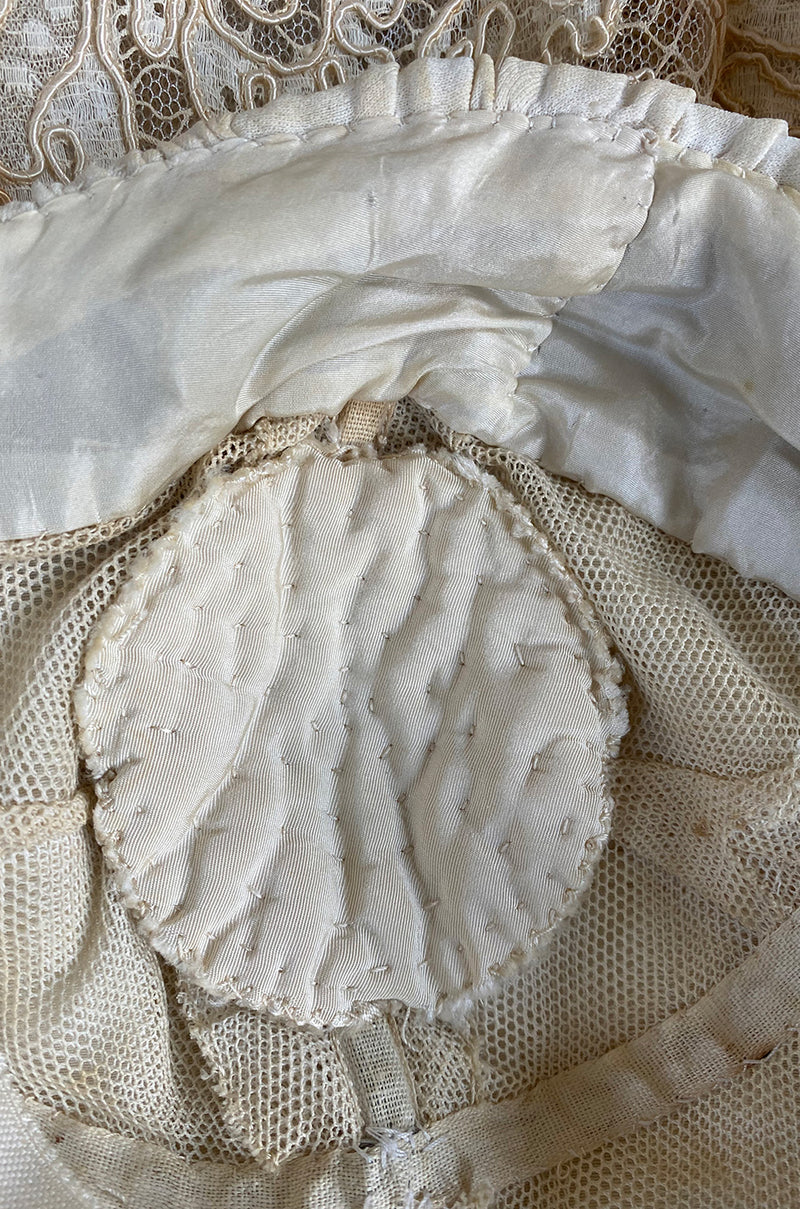 Exceptional Spring 1956 Pierre Balmain Haute Couture Strapless French Alencon Lace & Silk Organza Dress