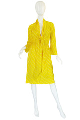S/S 1976 Halston Demi-Couture Bias Cut Yellow Silk Dress