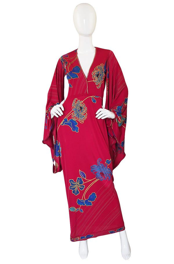 1982 Leonard Angel Sleeve Caftan Dress
