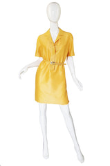 1980s Mila Schon Yellow Shift Dress & Belt