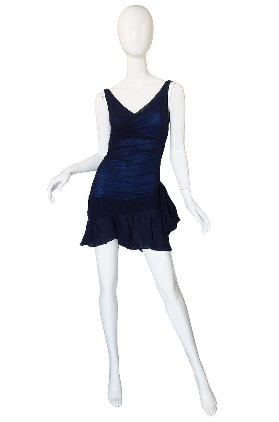 c.1990 Blue Net Silk Giorgio Di Sant Angelo Dress – Shrimpton Couture
