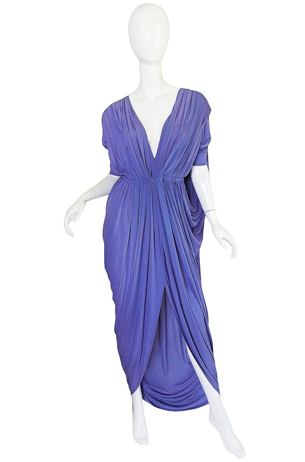 c1976 Rare Halston Draped Goddess Jersey Gown