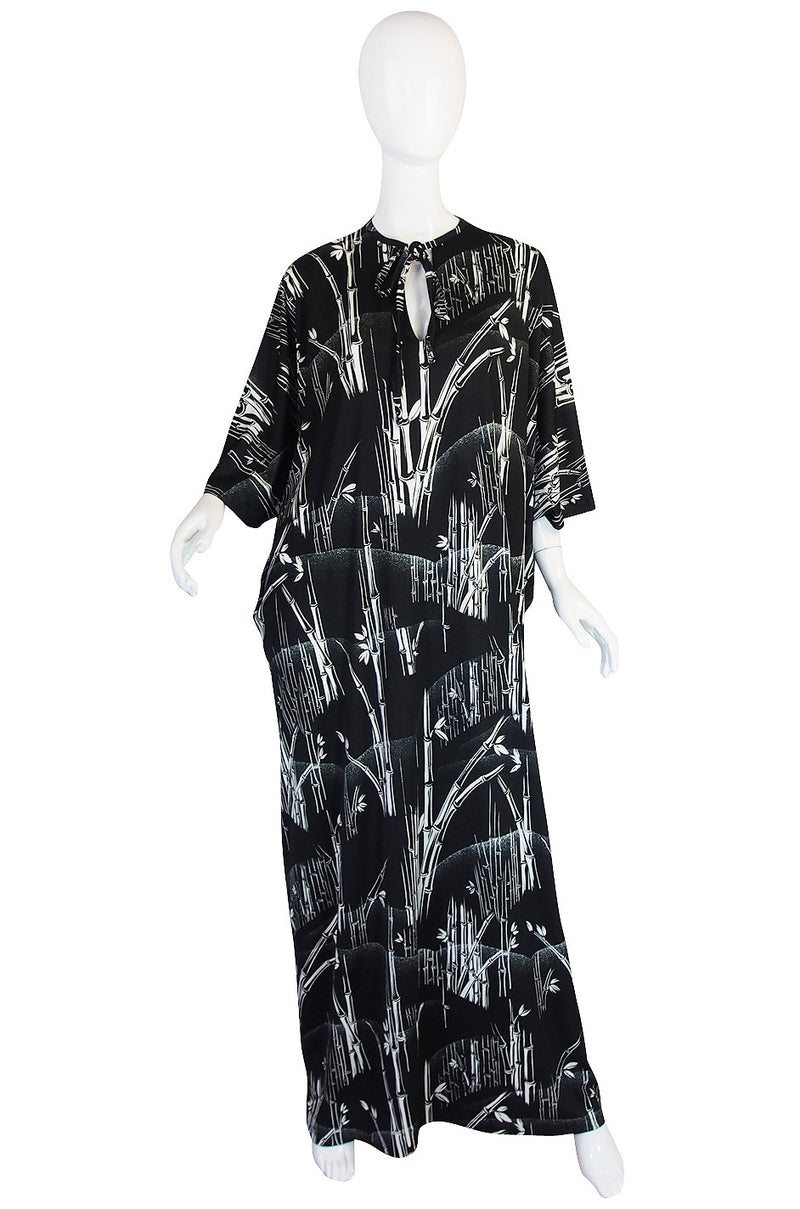 1970s Lanvin Black & White Print Jersey Caftan – Shrimpton Couture