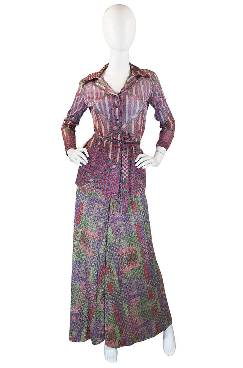 1972 Missoni Metallic Three Pieces Pantsuit Set