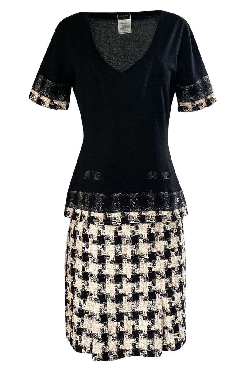 2005 Cruise Chanel Classic Boucle Skirt & Black Cashemere Top Set –  Shrimpton Couture