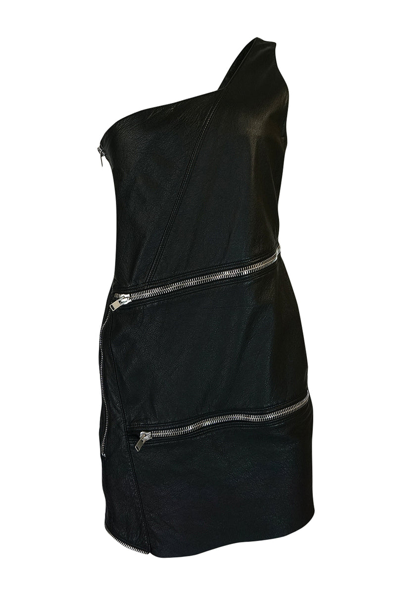 S/S 2016 Saint Laurent by Hedi Slimane Runway Leather Zipper Dress