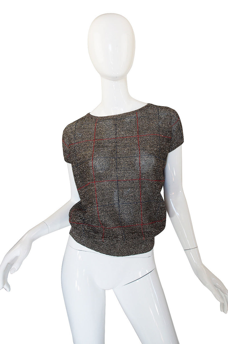 1970s Gianni Versace Lurex Sweater Top