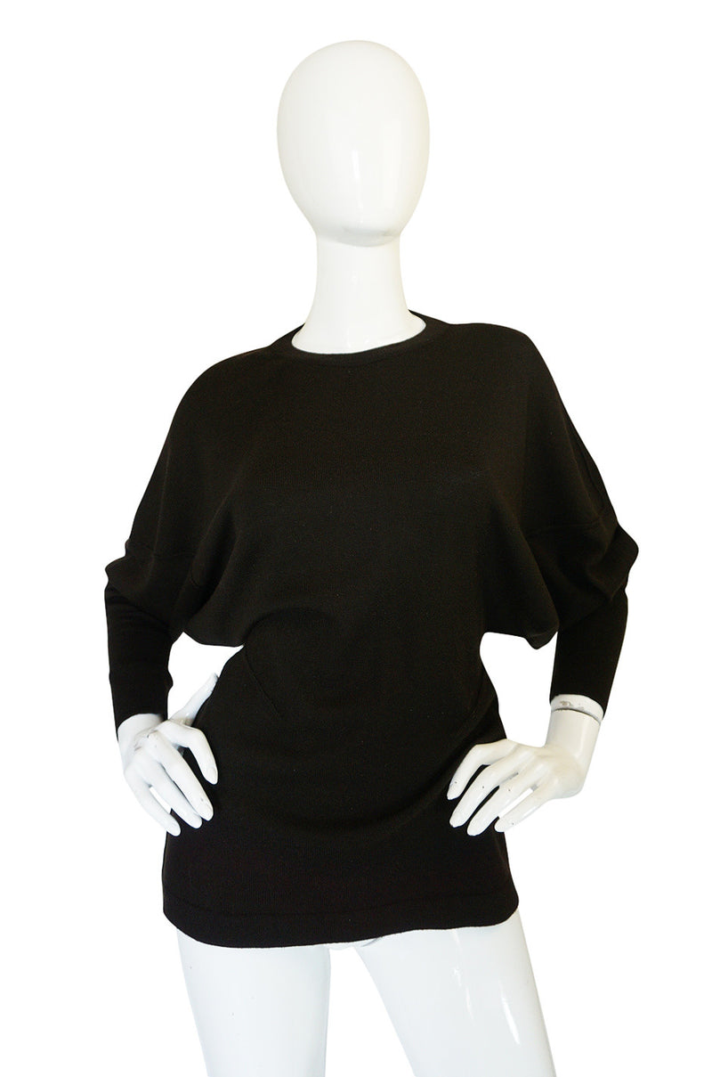 Rare 1980s Chocolate Azzedine Alaia Knit Sweater