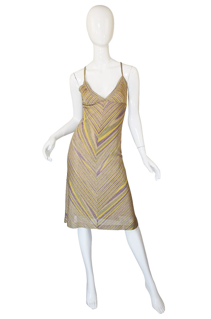 Recent Missoni Gold Chevron Pattern Knit Halter Summer Dress Shrimpton Couture Recent Missoni Gold Chevron Pattern Knit Halter Summer Dress Shrimpton Couture