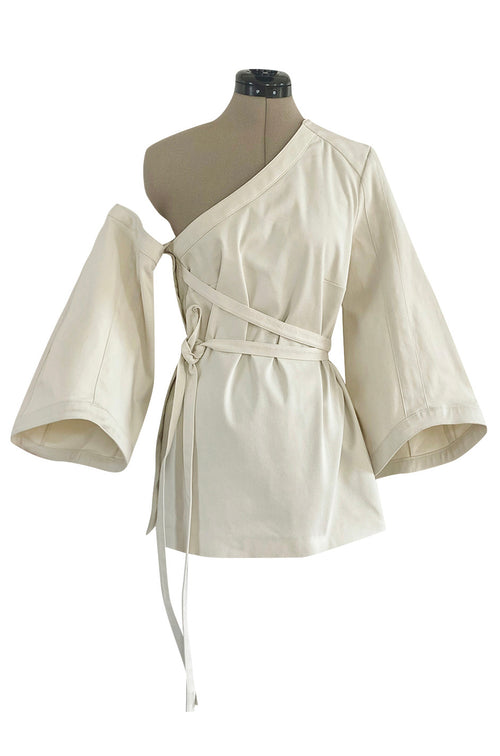 Fall 2016 Rosie Assoulin Convertible to One Shoulder w Removeable Sleeve Top