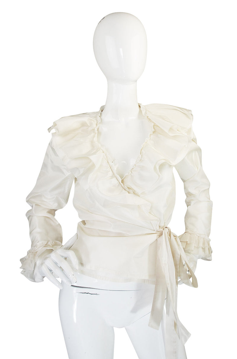 1970s Guy LaRoche Silk Taffeta Wrap Top – Shrimpton Couture