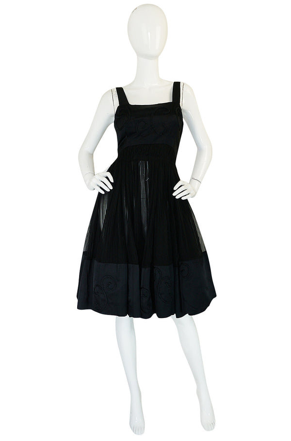 Rare c1955 Jean Patou Numbered Haute Couture Silk Dress