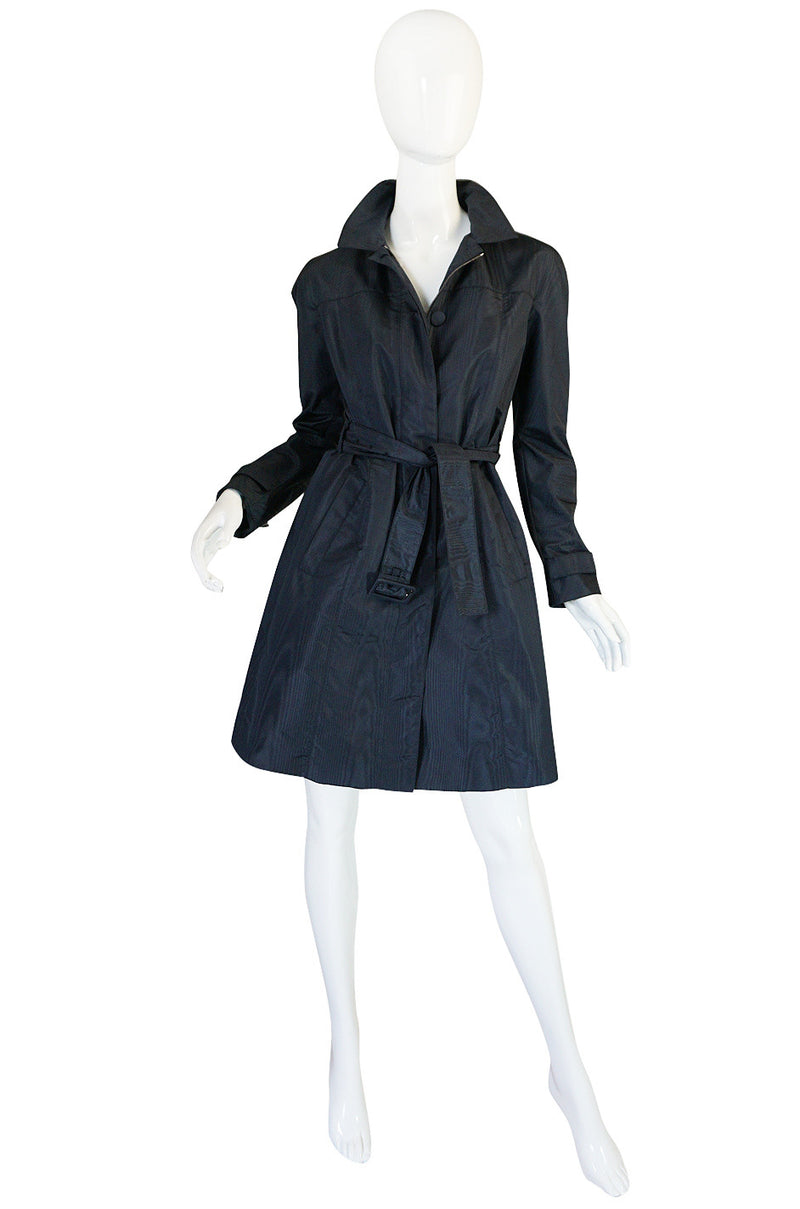 Recent Chic Prada Blue Silk Taffeta Spring Weight Jacket